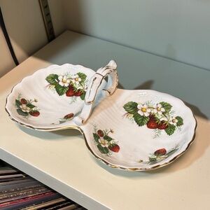 Hammersley Strawberry Ripe Double Dish with Handle
